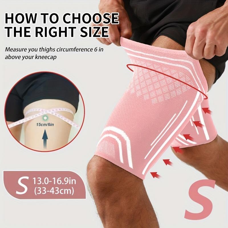 

1pc Thigh Compression Sleeve Non-Slip Running Basketball Upper Leg Protection Brace Breathable Football Thigh Support Brace