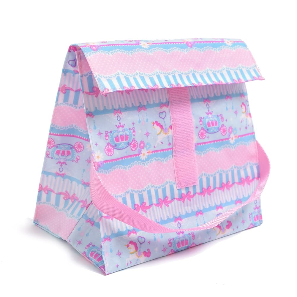 

COLORFUL CANDY STYLE Lunch Bag for Standard Stylish and with Lace Tulle and Design N0816400 Girls, Size, Cute, Merry-Go-Round (Light Blue)