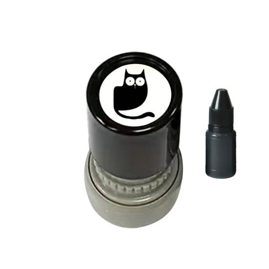 Cute Black Cat Stamp Set Self-Inking Light-Sensitive Stamps for Notebooks Cards Planners Creative DIY Craft Tool for Kids Adults Teacher