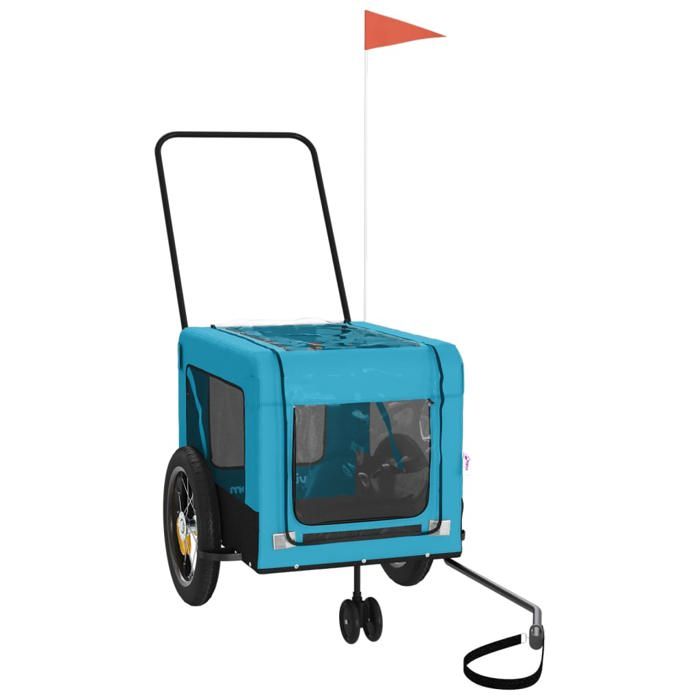 VidaXL Pet Bike Trailer, Dog Bike Trailer with Wheels, Pet Stroller with Flag, 93946