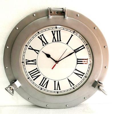 Vintage Navigation Marine Silber Schiff Bullauge 30,48 Uhr Schiff Fenster Wanduhr Home Dekorativ