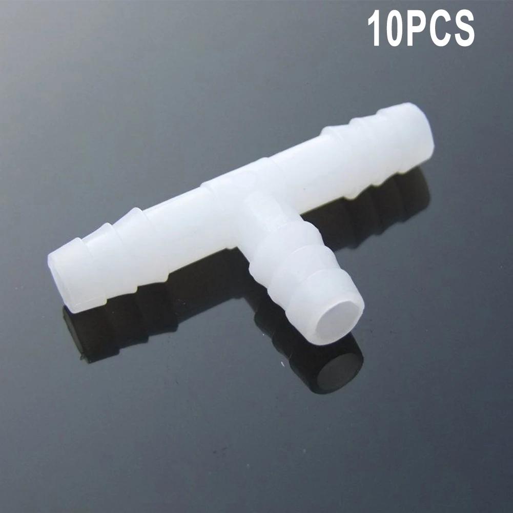 Premium PE Aquarium Adapter Air Pump Hose Connector 10PCS White T Connector Resistant to High Temperatures 4~8mm Diameter