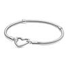 Moments Heart Buckle Snake 925 Silver Bracelet Women's 599539C00