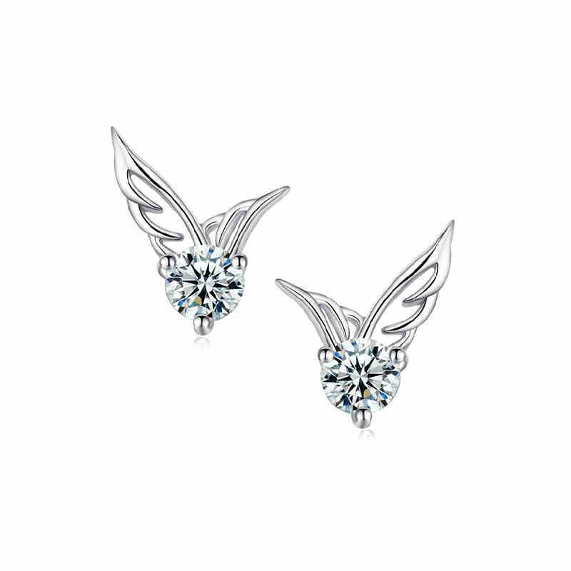 Elegant Angel Wings Women's Stud Earrings - Korean Fashion 