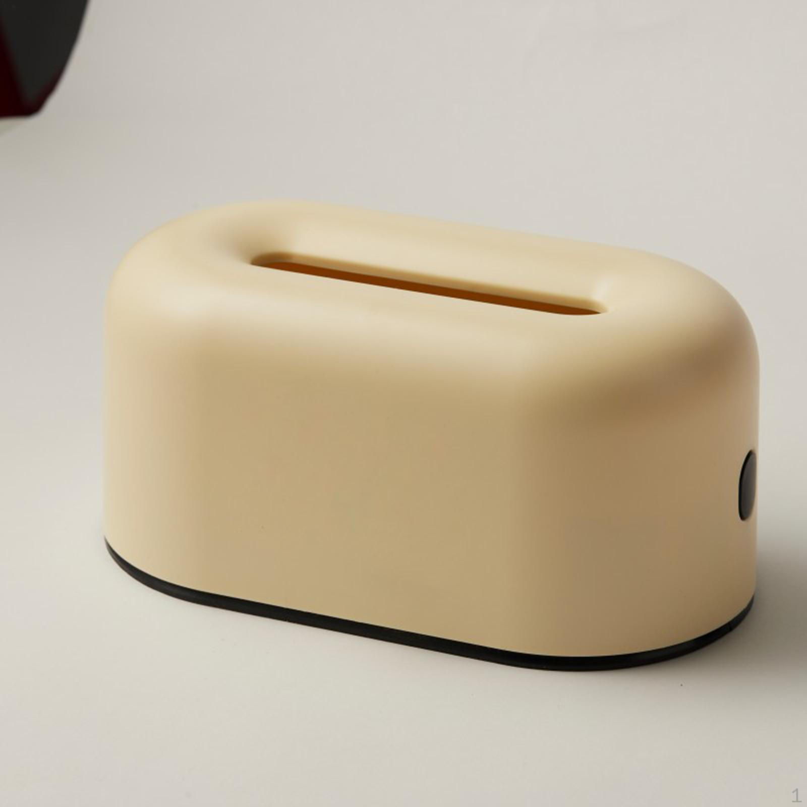 Rectangular Tissue Holder Napkin Organizer Toilet Paper for Hotel creamy yellow