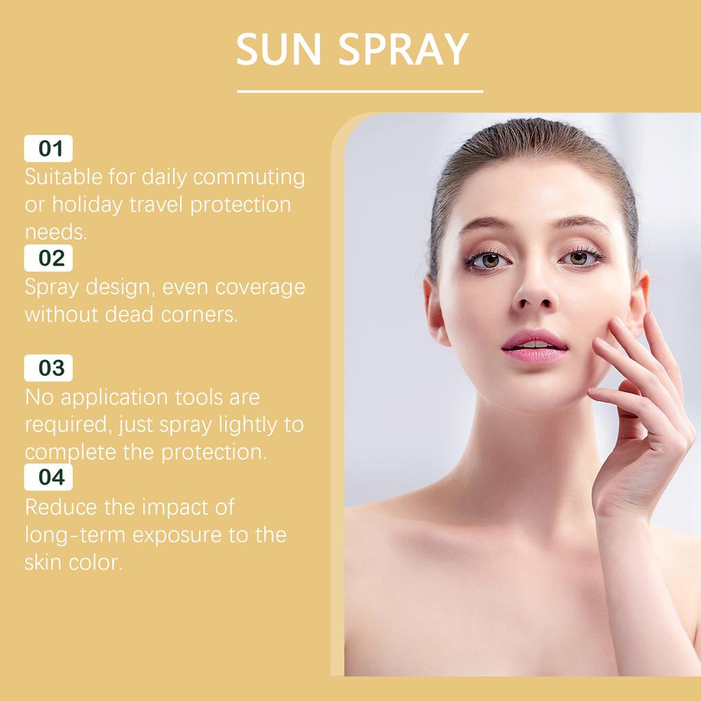Sunscreen Spray Anti-Aging Wrinkle Moisturizing Soothing Face Spray Waterproof UV Protection Facial Body Neck Skin Care Serum