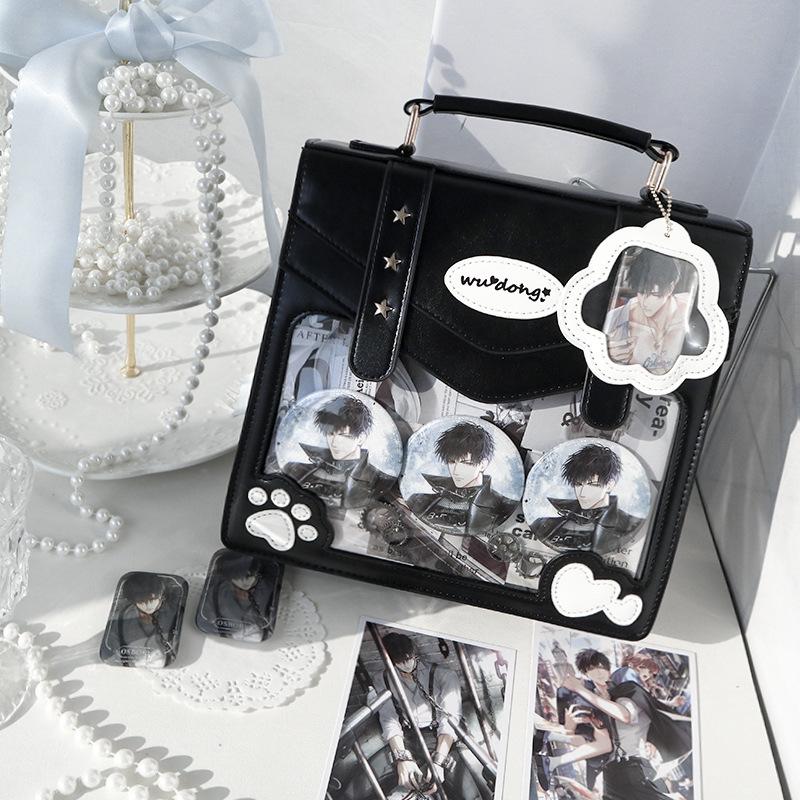 Japanese double back pain bag, versatile fashion cat pain bag, high-end sweet and cool trend handbag, bear governor pain bag