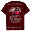 Summer Norway Flag Mountain T Shirt Crazy Hip Hop Men's Shirt Cotton Crewneck Plus Size Short Sleeve Funny T-shirts Male