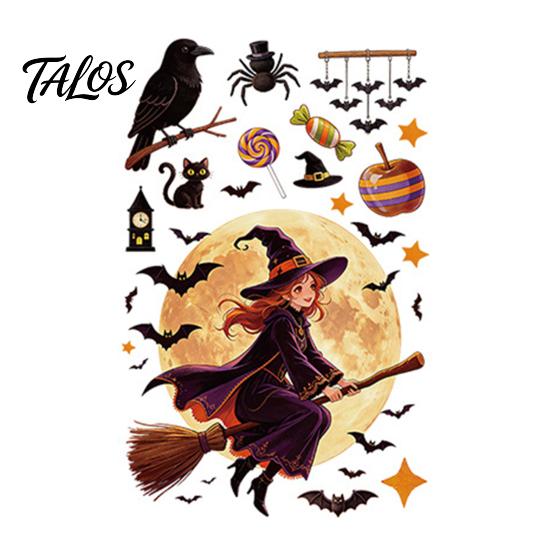 PVC Elektrostatische Stickers Halloween Statische Raamstickers, Glas met Spook Kat Vleermuis Winkel Displays Patronen, Herbruikbare Feeststickers voor Ramen Feest