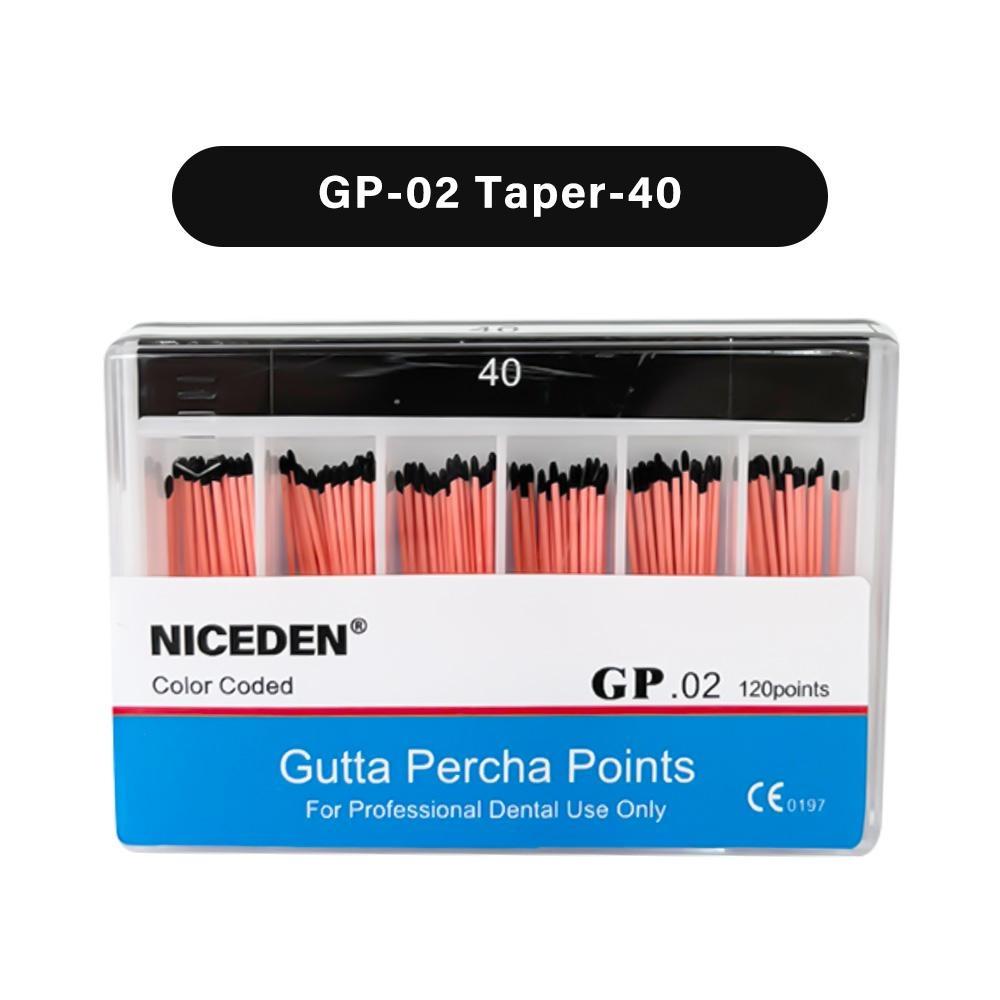 Niceden Dental Gutta Materials Percha Root Points Endodontics Cotton Fiber Tips Dentistry GP Canal Taper 02 04 06 #15-40 F1-F3