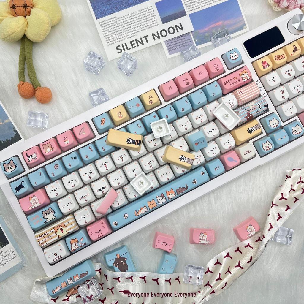 Cat Head Meow Custom Keycaps - MAO Height for Wired Mechanical Keyboards