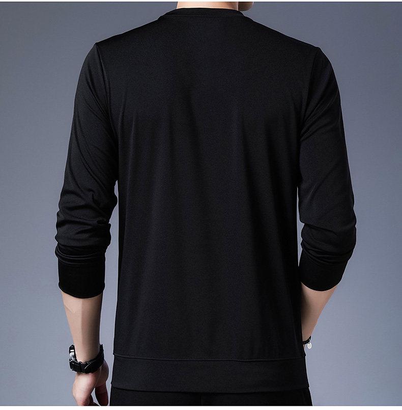 Clearance: Woodpecker Spring/Autumn Men's Long-Sleeve Round Neck Cotton T-Shirt Base Layer