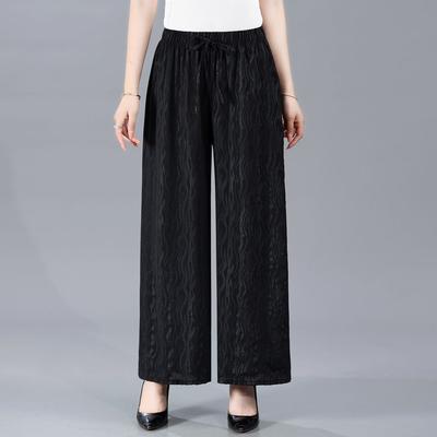 Summer Thin Wide-Leg Pants for Elderly Women - Mom's Loose Casual Straight Pants