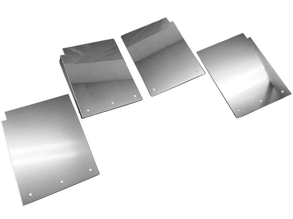 BRIGHTZ Mitsubishi Fuso Canter Guts F24 Super Mirror Finish Stainless Steel Plated Rear Mudguard Cover 4PC Mud Flaps F24 Mitsubishi Fuso Canter Guts