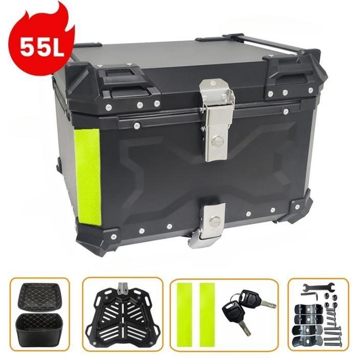 Boîte de Casque de Moto - OEM - 55L - Alliage d'aluminium - Étanche - Noir