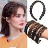Wig Headband Anti-Slip Tooth Design Fluffy Fishbone Braid Texture Hair Hoop Artificial Hair Decor
