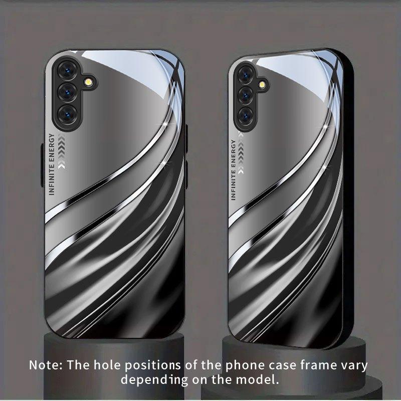 Sleek Metallic Wave Fashion Phone Cases Carcasa Glass Coque Fundas for Samsung Galaxy S26 S25 S24 S23 S22 FE Ultra Plus Phone