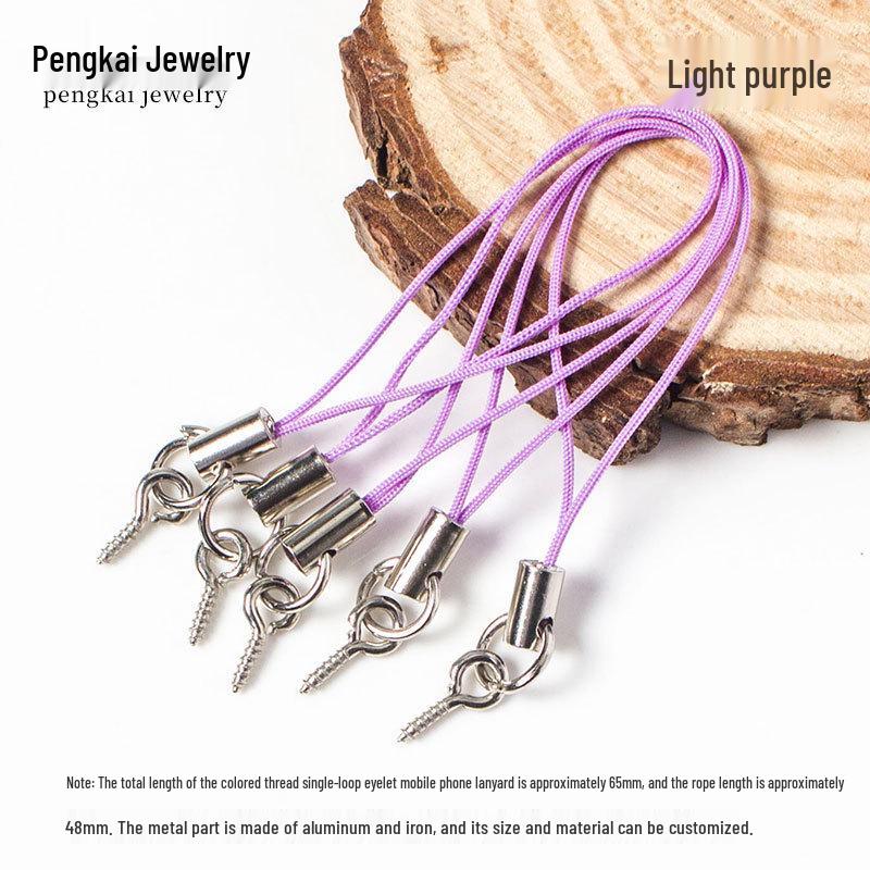 Kolorowy Pasek do Telefonu Komórkowego z Zawieszką z Oczkiem i Sznurkową Lalką - DIY Ręcznie Robiona Biżuteria Akcesoria