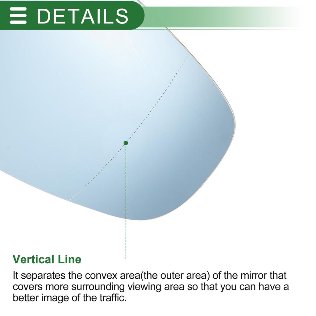 Motoforti Left Side Mirror Glass Replacement for Alfa Romeo Giulietta 2010-2020 (Part Numbers 71754401/71752065) with Blue Aspherical Heater