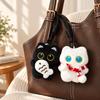 Black Cat with Fish Plush Keychain, Lanyard Style, 1 Piece