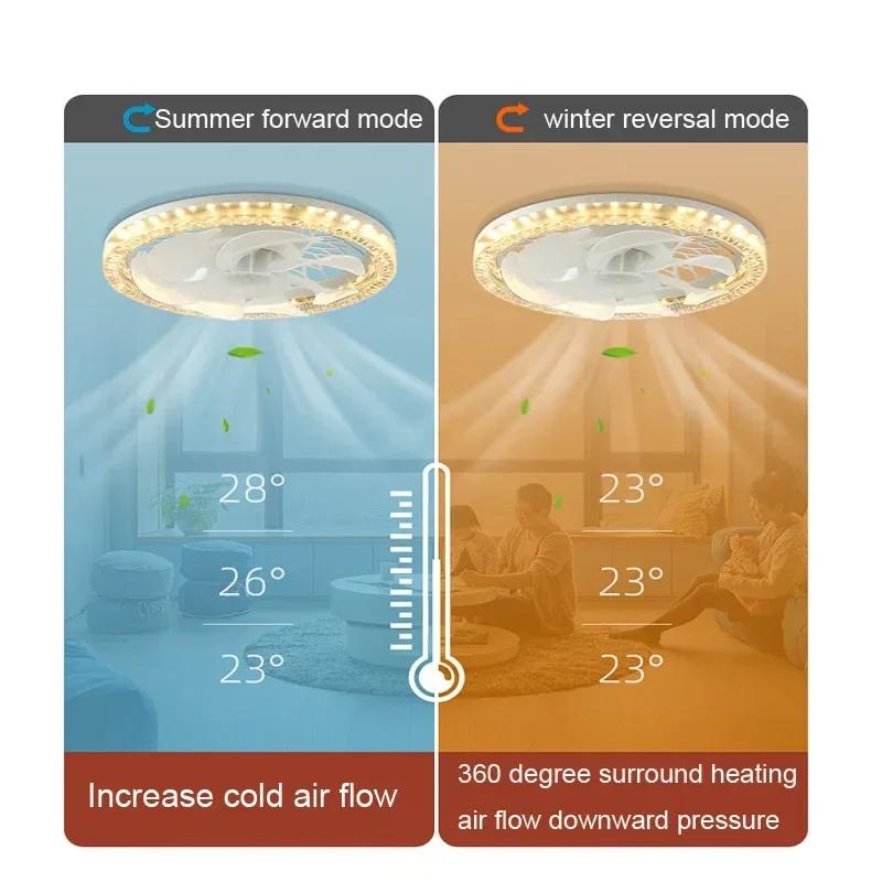 Modern Ceiling Fan With LED Light And Remote Control E27 Chandelier Fan Lamp 4 Speed Silent Powerful For Room Home Lighting