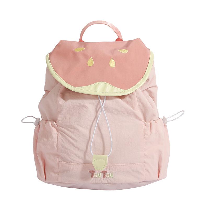 Schoolbag Fresh and Cute Fruit Cartoon Backpack Watermelon Apple Bag Cover Casual Schoolbag Travel Out Backpack