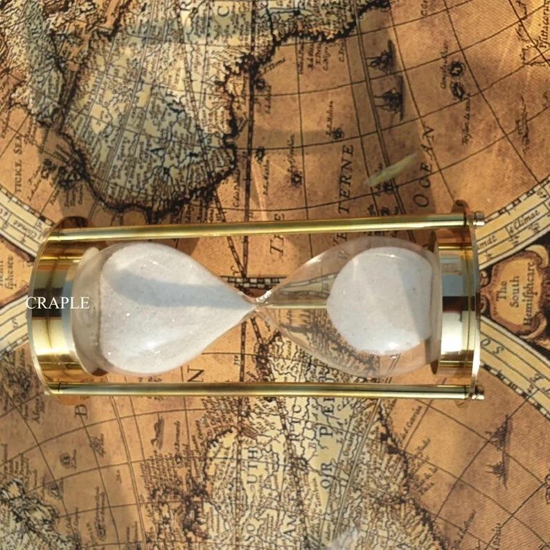 Golden Brass Handmade Nautical Hourglass