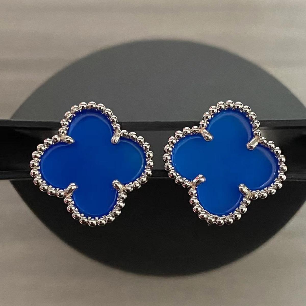 

15 мм модные серьги с четырьмя листочками клевера, высококачественные роскошные серьги-ракушки, женские серьги премиум-класса