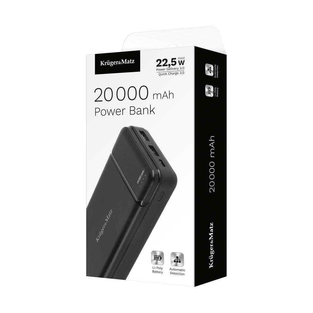 POWER BANK Kruger&Matz 20000 mAh Li-pol with QC and PD function
