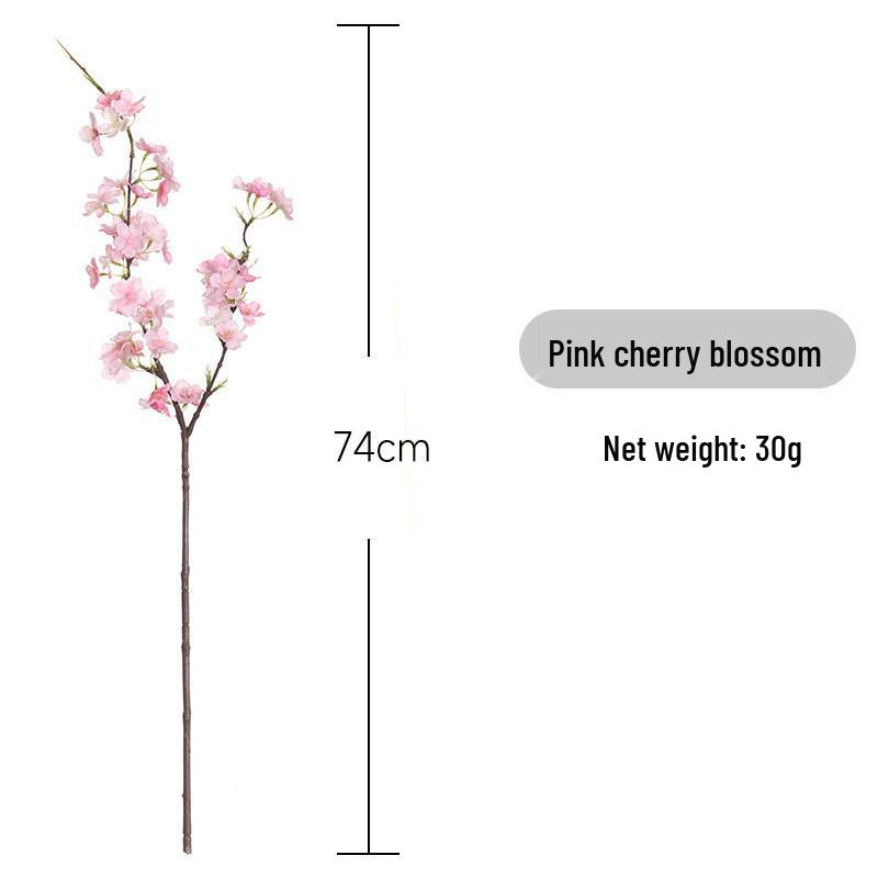 Cherry Blossom 4-Fork Silk Floral Branch for Wedding Arch Decor
