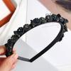 Rutschfester Koreanischer Stil Strassstein Blume Haarbruch-Artefakt Schwarze Geflochtene Haarspange Styling-Werkzeug Zähnchen-Clip Geflochtener Kopfreif
