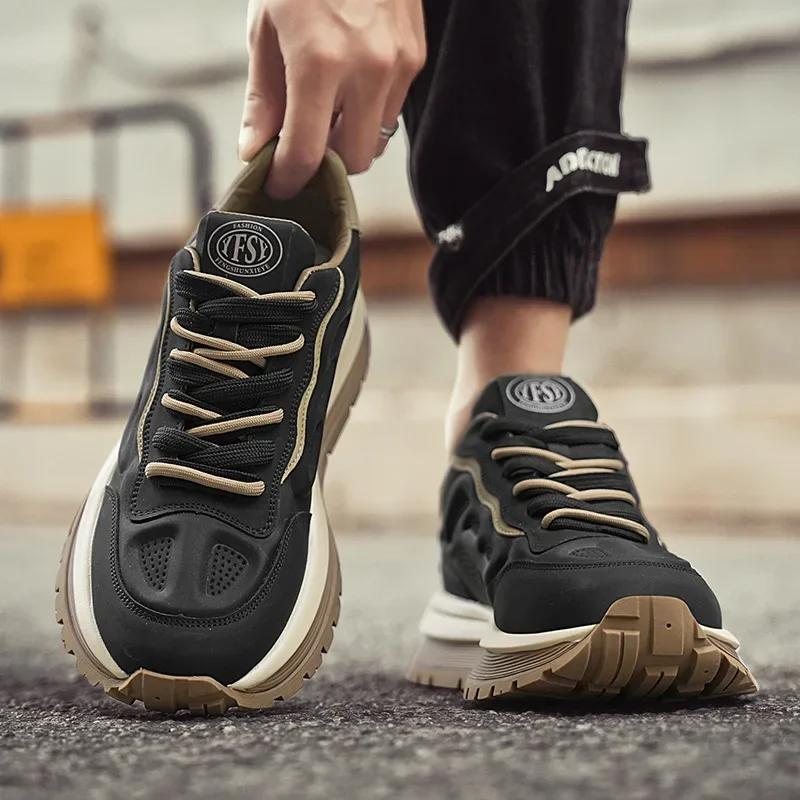 New Exquisite Men's Sneakers Fashion Trend Versatile Casual Shoes Thick soled Height Increasing Outdoor Sports Running Shoes