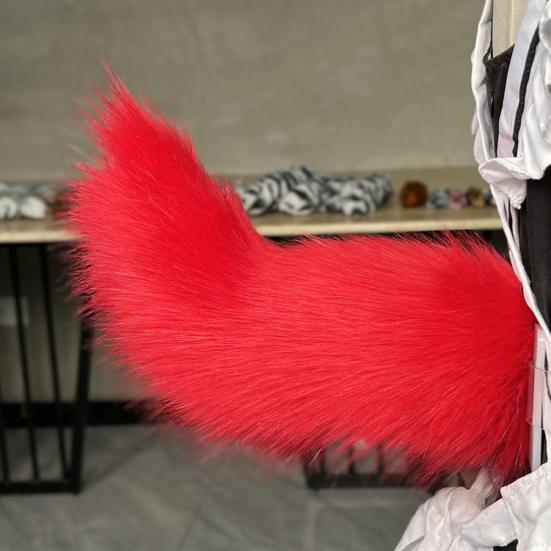 Faux Fur Electric Wagging Tail for Car, Remote Control Moving Tail Decoration, Rechargeable Detachable Auto Accessory for Anime Cosplay