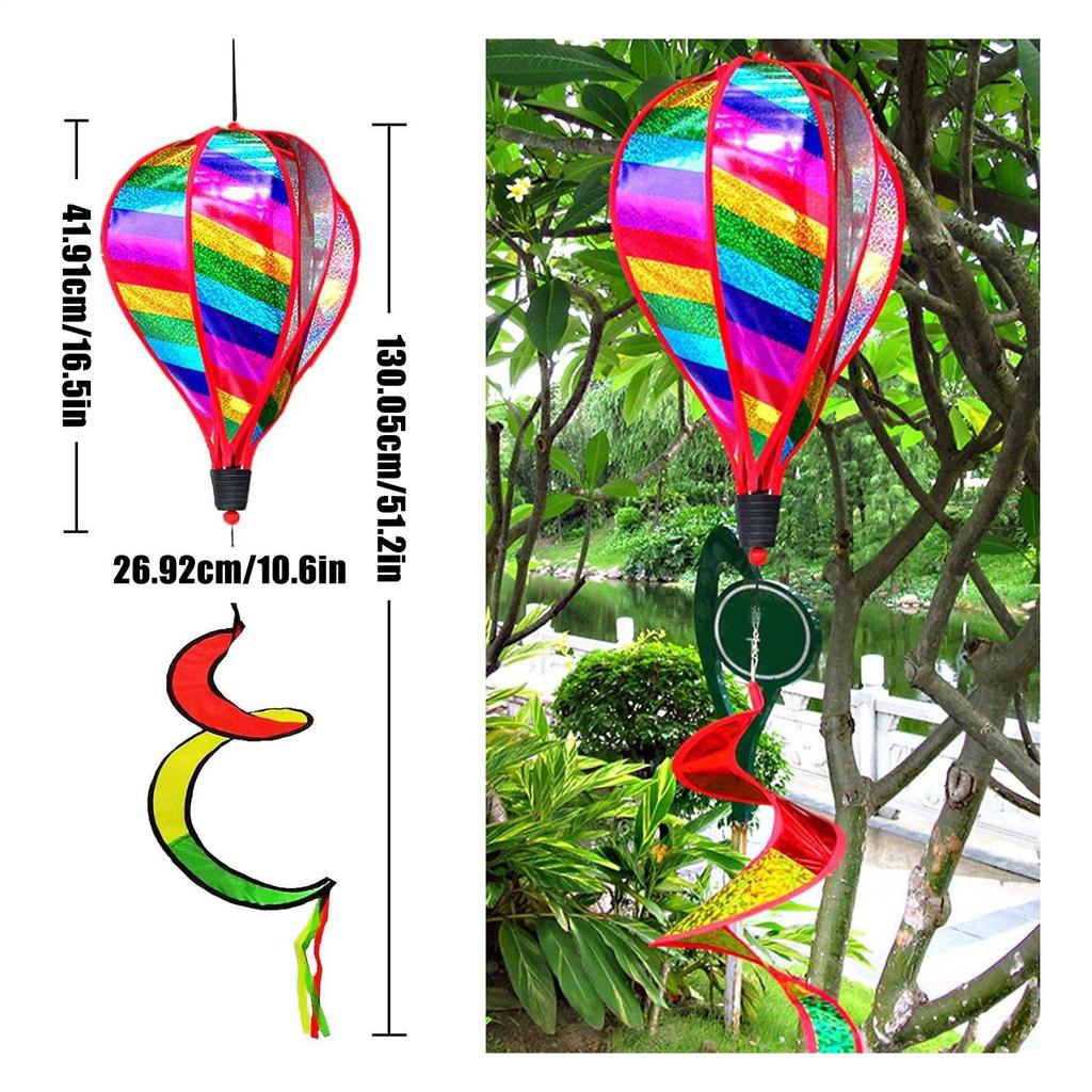 Hot Air Balloon Wind Spinners 3X Air Balloon Wind Spinner Windsock Ornament Outdoor Decoration For Yard Garden Patio Fences