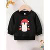 European sizes Adorable Penguin Print Design, a Comfortable And Easy Thin Sweatshirt with a Round Neck for  Kids Aged 0-3, Perfect for Outdoor Wear