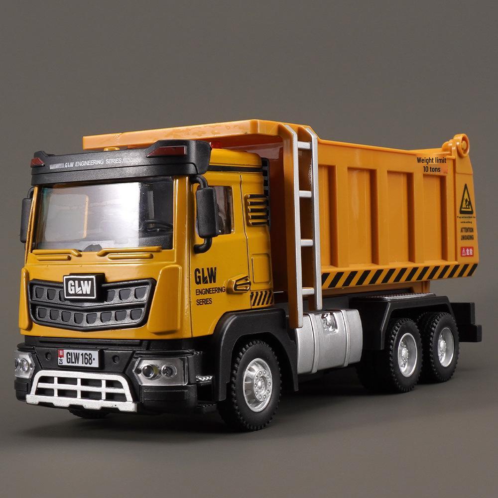 Steel Power Large Alloy Crane Toy - Children's Engineering Vehicle Crane & Mixer Truck Set