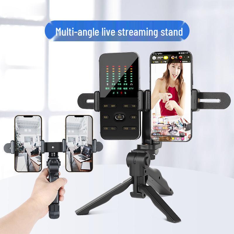 4S Auto Show & Outdoor Photography Tripod: Dual Phone Stand for Live Streaming and Desktop Shooting