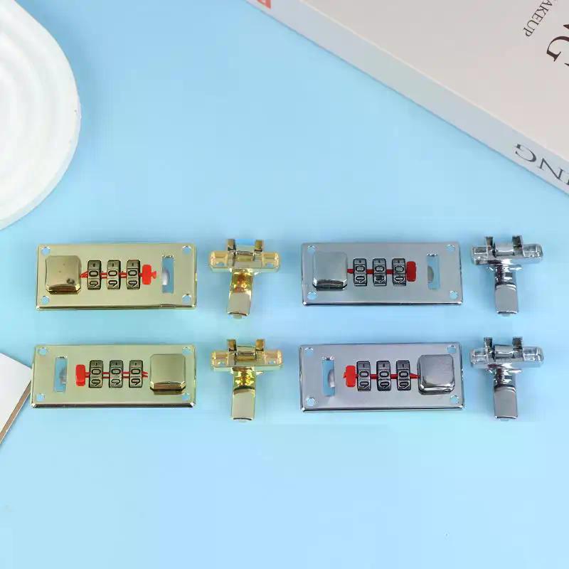 3-Digit Combination Lock 65*29mm Password Lock Latch Keyless Jewelry Wooden Box Fixed Lock Suitcase Coded Locks Hardware