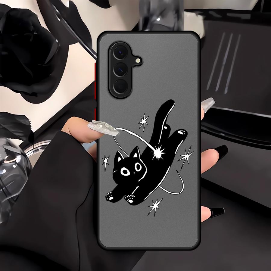 Etui Kreskówkowy Kot na Telefon do Samsung Galaxy A53 A16 A15 A34 A36 A17 A52 A73 A33 A56 A55 A52S A72 A35 A54 A14 A23