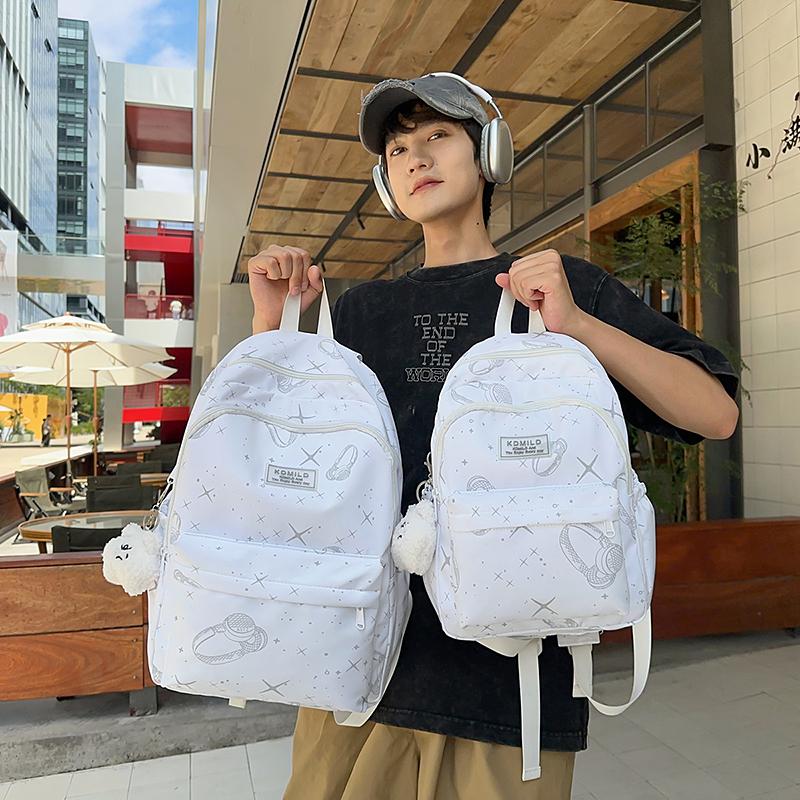 

Junior High School Student Schoolbag Women s Star Print Backpack Men s Large Capacity Travel Backpack Small