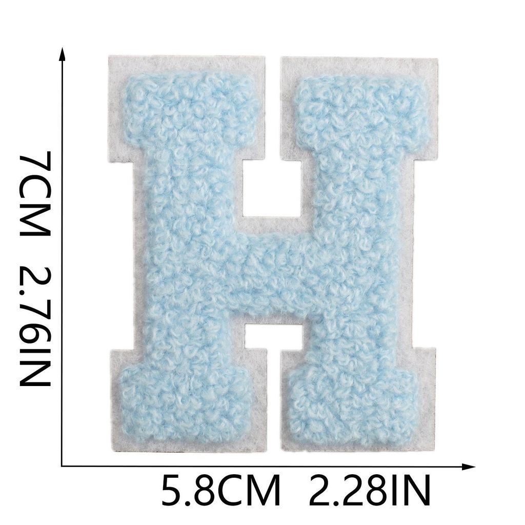 Roaring Sky 7cm Light Blue Chenille Embroidery Patch for Bags and Decor