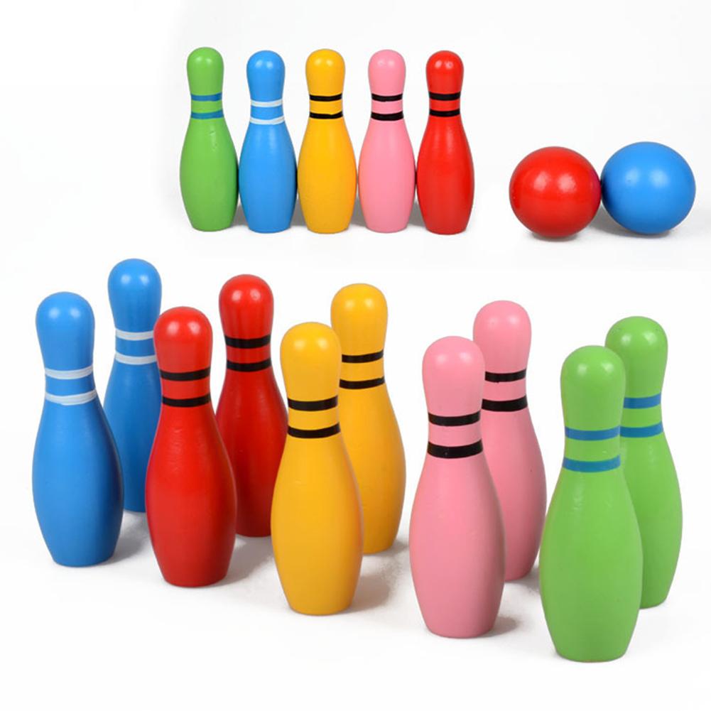 Colorful Bowling 10 Bottles + 2 Color Balls Parent-child Interactive Toys