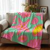 Retro Pink Shell Anime Cartoon Flannel Blanket Soft Warm Throw for Bedroom Sofa Car Kids Holiday Gift