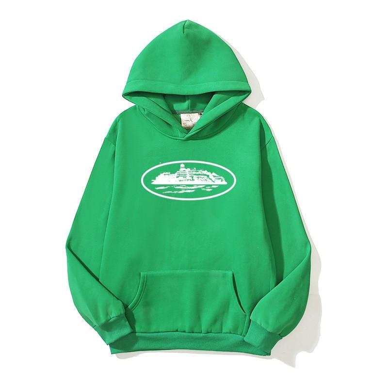 American Streetwear Devil Island Print Fleece Hoodie Loose Casual Sweatshirt Youth