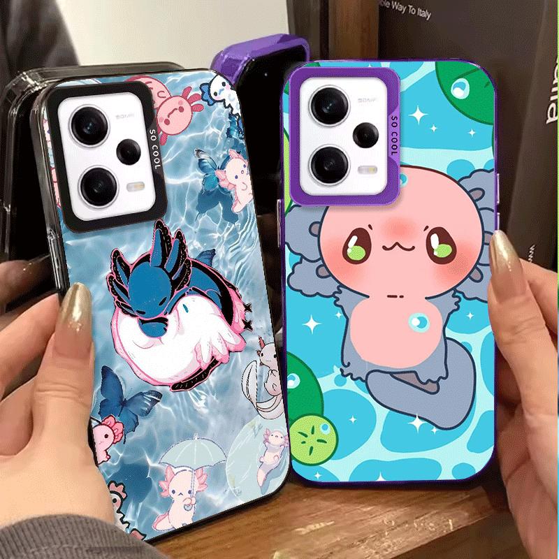 Axolotl Cartoon Cute Soft Phone Case for Samsung Galaxy S24 S25 FE S26 Edge S23 Ultra S22 Plus S21 + Shockproof Cover Back Shell