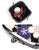 Komon Kobo Puffy Clasp Modern Plum Blossom Futako Wa Edo 0217 3.6-inch Pouch, (Pink), Chirimen, Kyoto, KOMONO, Komon,