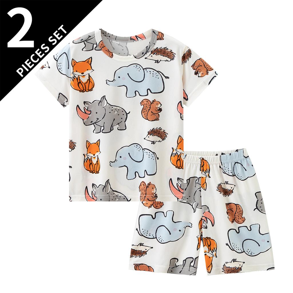 Xiaomi 2-piece Children's Cute And Fun Printed Set For Boys And Girls Casual And Comfortable Short Sleeved Shorts Home Set Sleepwear