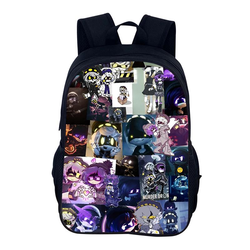 Cartoon Backpack Murder Drones School Bag 40cm/15.7inch Backpack Lightening Zipper Backpack Book Bags for Boys Girls Best Gift