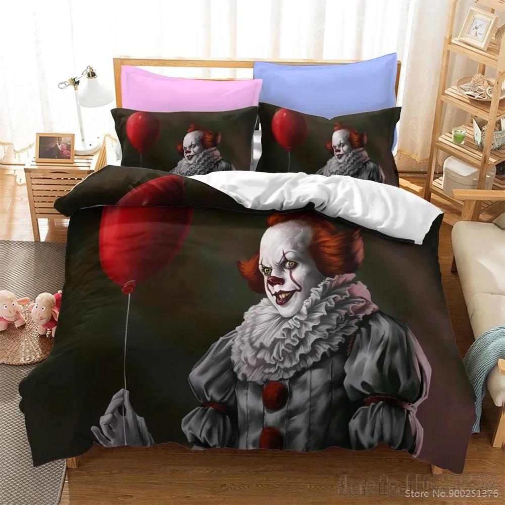 Stephen King's It Twin Full Queen King Duvet Cover Set HD Comforter Cover Bedclothes for Kids Bedding Sets Bedroom Decor