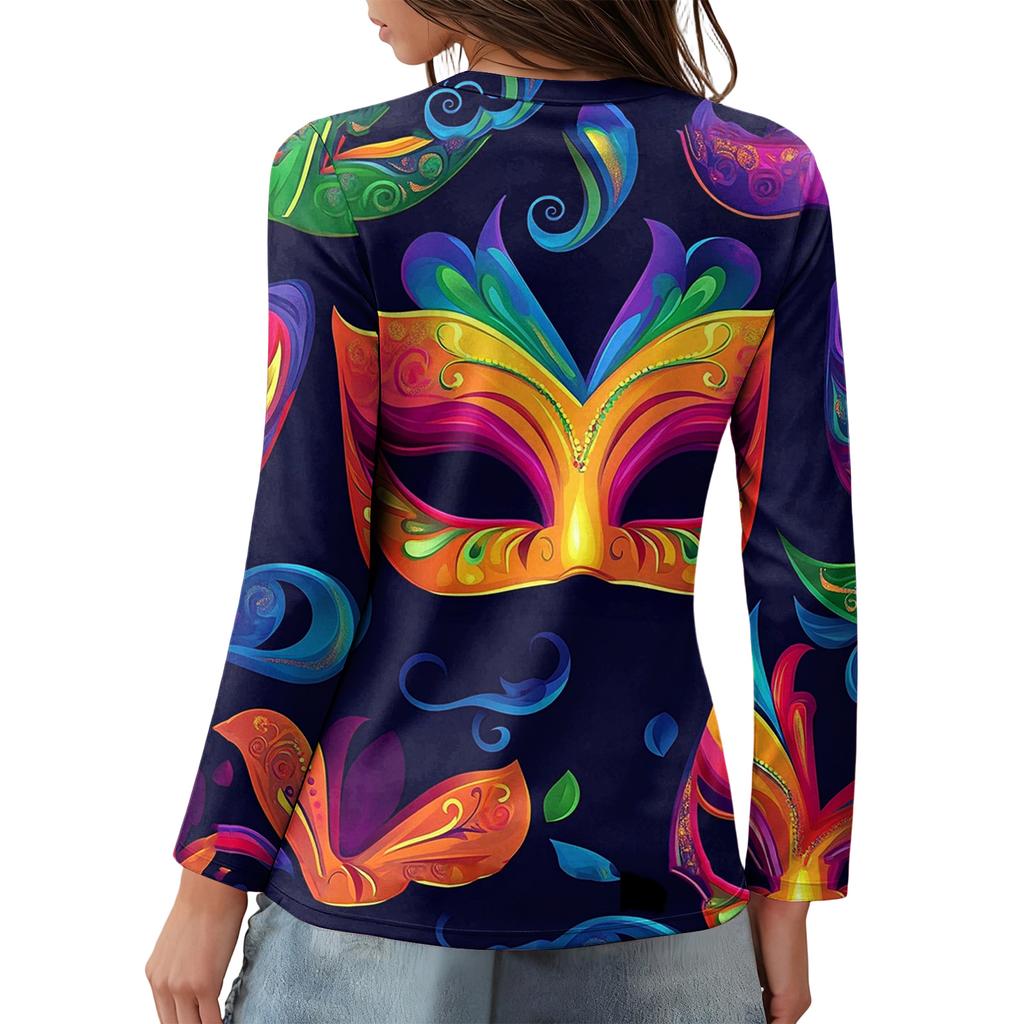 Damen Locker Bequem Lässig Mode Rundhals Weihnachts-Print Langarm Kapuzenpullover